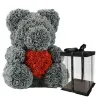 Infini rose fleur ours en peluche avec coeur 40 cm